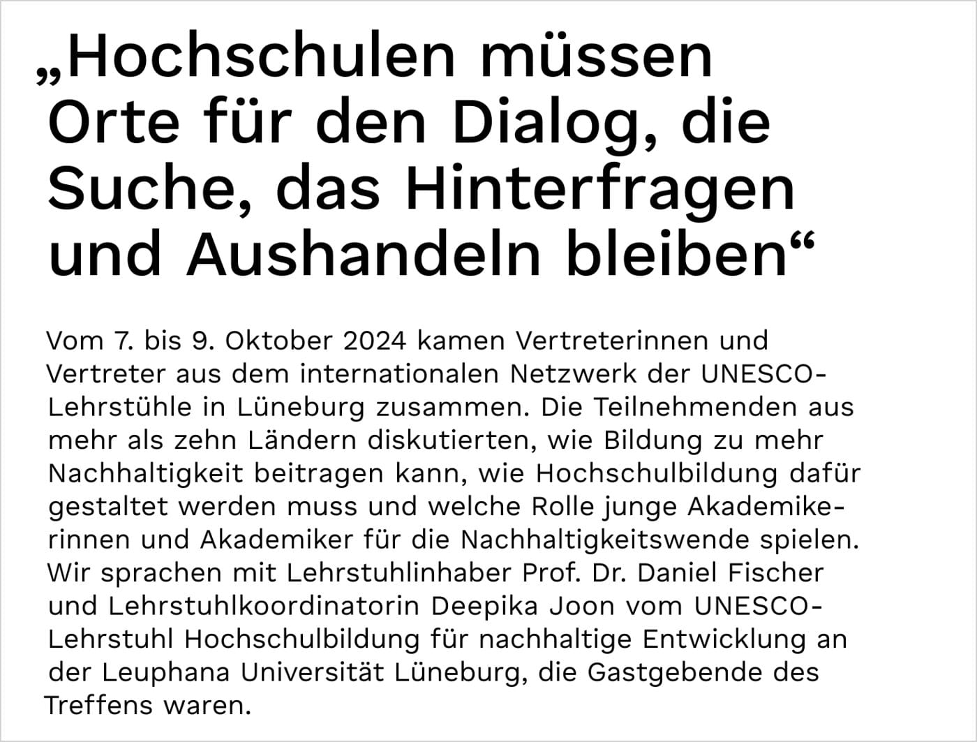 Opening page of the interview in the German Commission for UNESCO yearbook 2024